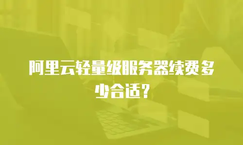 阿里云轻量级服务器续费多少合适？