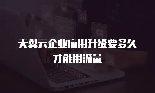 天翼云企业应用升级要多久才能用流量