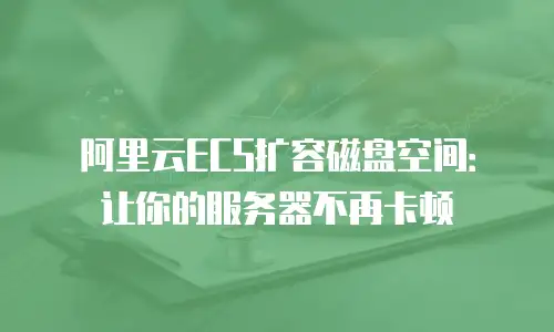 阿里云ECS扩容磁盘空间：让你的服务器不再卡顿