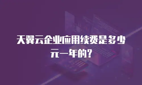 天翼云企业应用续费是多少元一年的？