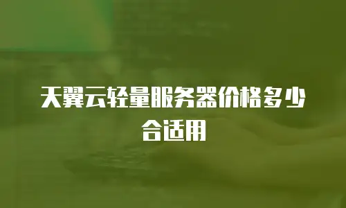 天翼云轻量服务器价格多少合适用