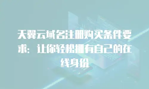天翼云域名注册购买条件要求：让你轻松拥有自己的在线身份
