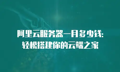 阿里云服务器一月多少钱：轻松搭建你的云端之家