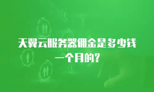 天翼云服务器佣金是多少钱一个月的？