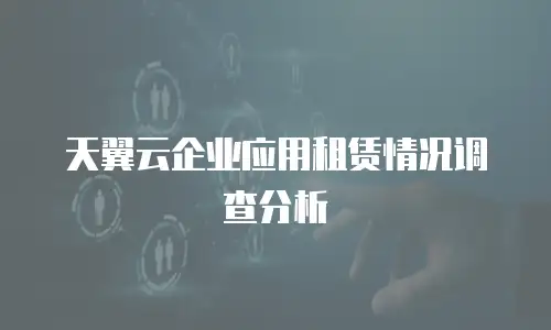 天翼云企业应用租赁情况调查分析