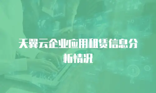 天翼云企业应用租赁信息分析情况