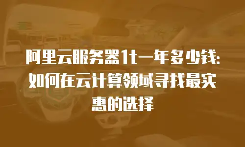 阿里云服务器1t一年多少钱：如何在云计算领域寻找最实惠的选择