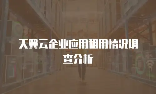 天翼云企业应用租用情况调查分析