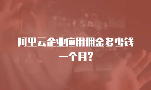 阿里云企业应用佣金多少钱一个月？