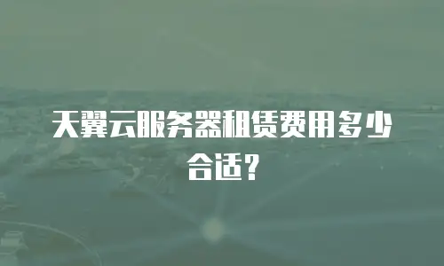 天翼云服务器租赁费用多少合适？