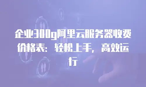 企业300g阿里云服务器收费价格表：轻松上手，高效运行