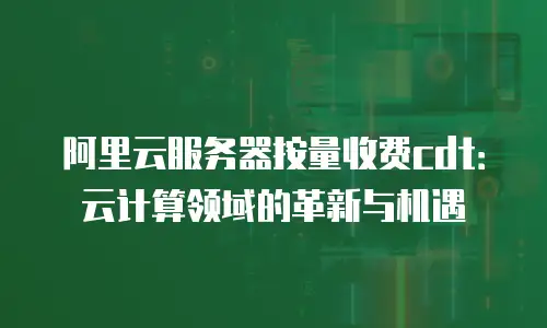 阿里云服务器按量收费cdt：云计算领域的革新与机遇