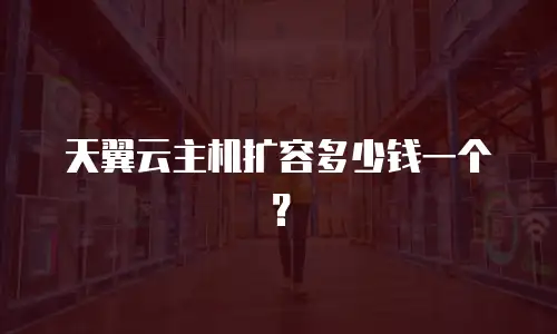 天翼云主机扩容多少钱一个？