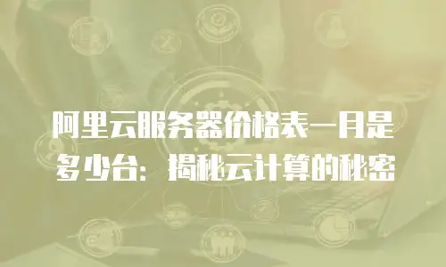 阿里云服务器价格表一月是多少台：揭秘云计算的秘密