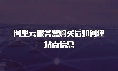 阿里云服务器购买后如何建站点信息