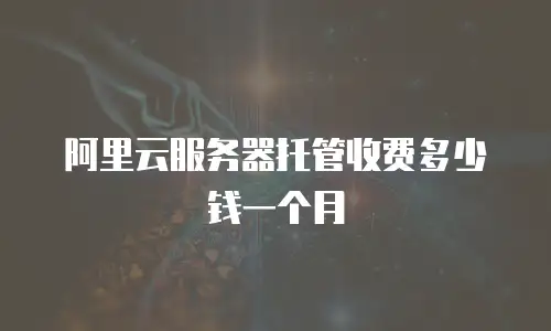 阿里云服务器托管收费多少钱一个月