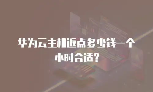 华为云主机返点多少钱一个小时合适？