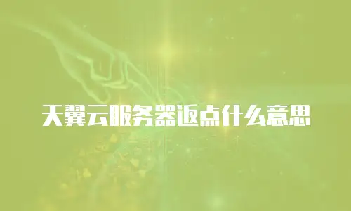 天翼云服务器返点什么意思