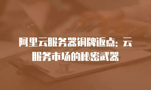 阿里云服务器铜牌返点: 云服务市场的秘密武器