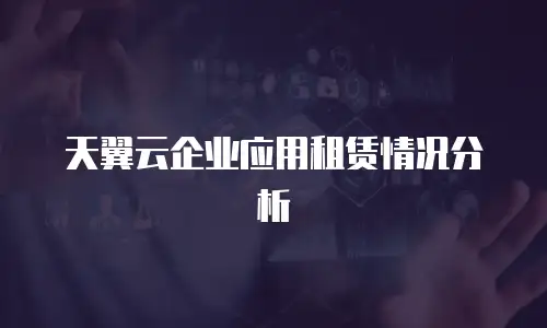 天翼云企业应用租赁情况分析
