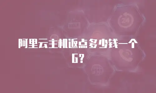 阿里云主机返点多少钱一个G？