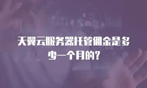 天翼云服务器托管佣金是多少一个月的？