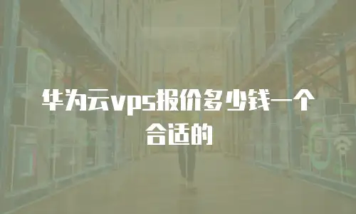华为云vps报价多少钱一个合适的