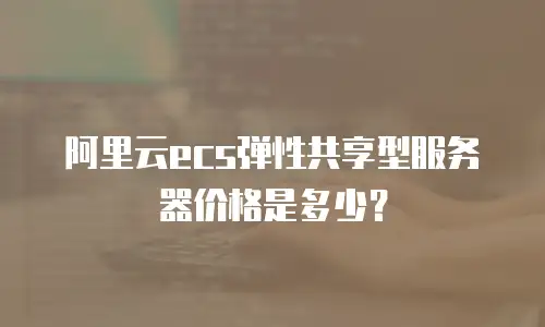 阿里云ecs弹性共享型服务器价格是多少？