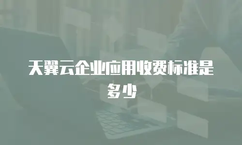 天翼云企业应用收费标准是多少