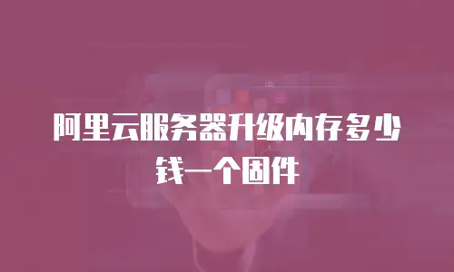 阿里云服务器升级内存多少钱一个固件