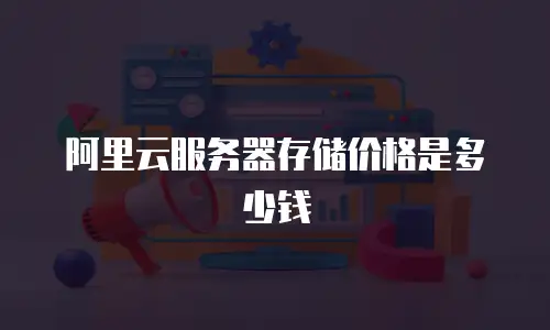 阿里云服务器存储价格是多少钱