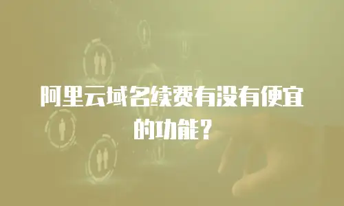 阿里云域名续费有没有便宜的功能？