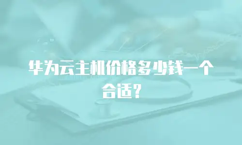 华为云主机价格多少钱一个合适？