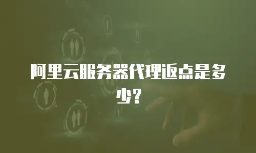 阿里云服务器代理返点是多少？