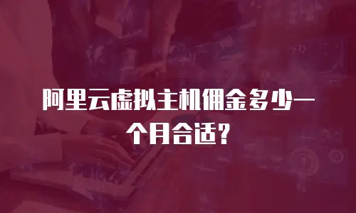 阿里云虚拟主机佣金多少一个月合适？