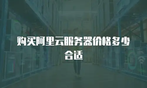 购买阿里云服务器价格多少合适