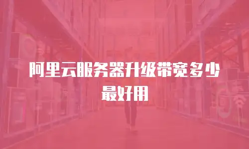 阿里云服务器升级带宽多少最好用