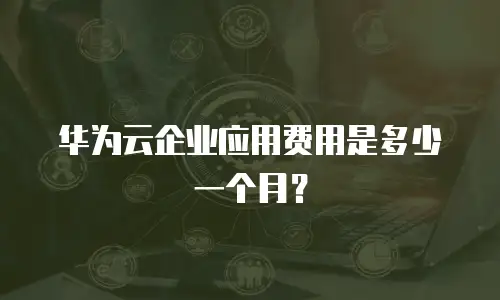 华为云企业应用费用是多少一个月？