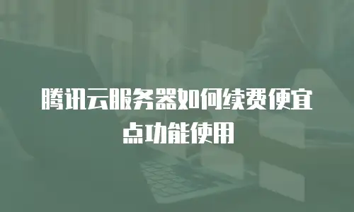 腾讯云服务器如何续费便宜点功能使用