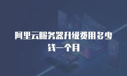 阿里云服务器升级费用多少钱一个月