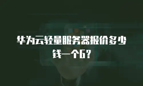 华为云轻量服务器报价多少钱一个G？