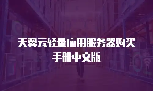 天翼云轻量应用服务器购买手册中文版