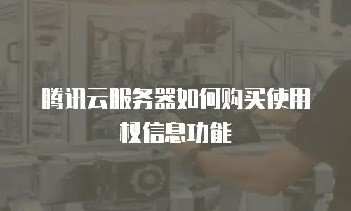 腾讯云服务器如何购买使用权信息功能