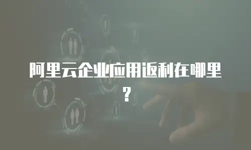 阿里云企业应用返利在哪里？