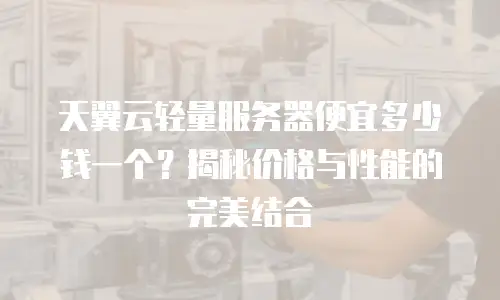 天翼云轻量服务器便宜多少钱一个？揭秘价格与性能的完美结合