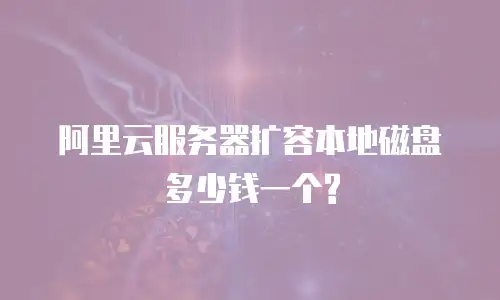 阿里云服务器扩容本地磁盘多少钱一个?