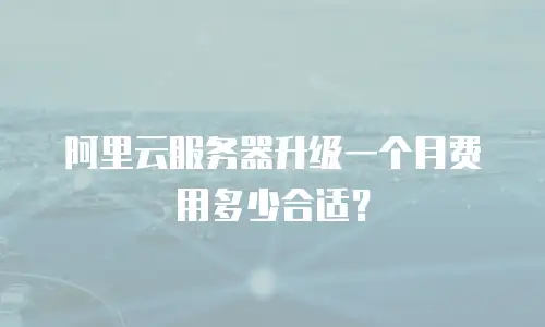 阿里云服务器升级一个月费用多少合适？