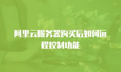 阿里云服务器购买后如何远程控制功能