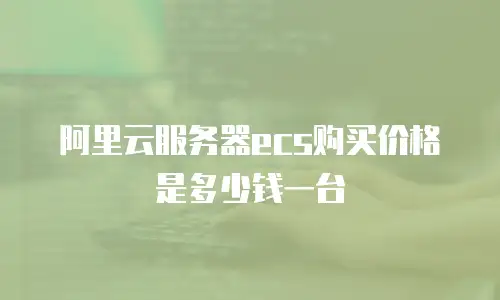 阿里云服务器ecs购买价格是多少钱一台