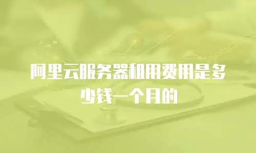 阿里云服务器租用费用是多少钱一个月的